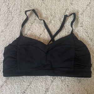 lululemon Black Ruched Sports Bra